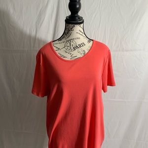 White Stag Women's Tee Top Short Sleeve Coral Size 2X or 20. 100% cotton.